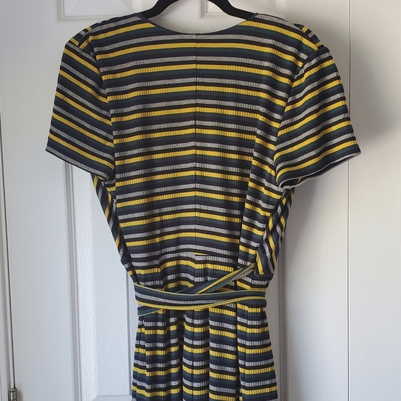 Hutch Wrap Stripe Midi Dress 90s sz L - Picture 5 of 14